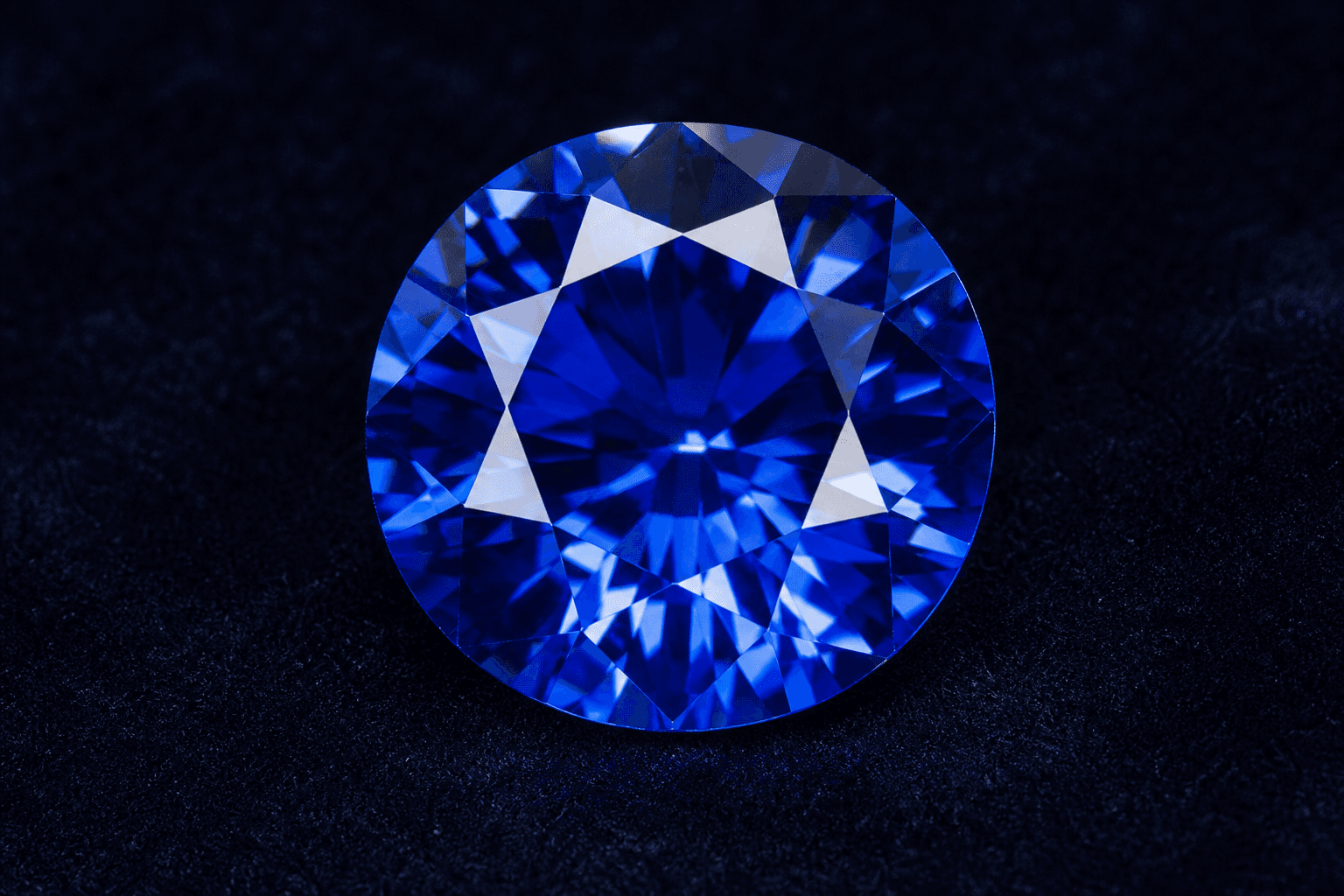 Faceted blue sapphire gemstone
